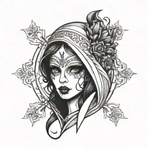 Beautiful Goth Girl In Medieval Style