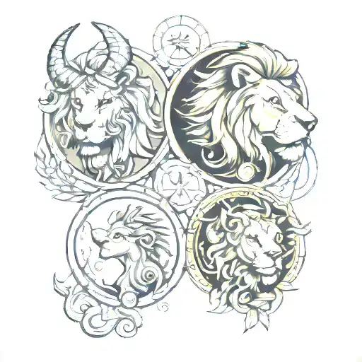 A Libra A Lion And A Capricorn Zodiac Sign