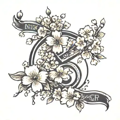 Word Enough With Semi Colon And Cherry Blossoms Under The Letters