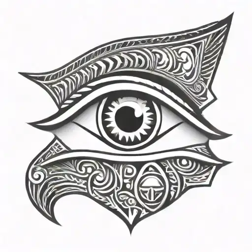 Simple Black And White Egyptian Eye With Letters Ijv