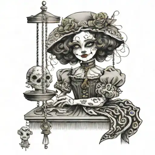 Female Marionette With Hand Puppetmaster