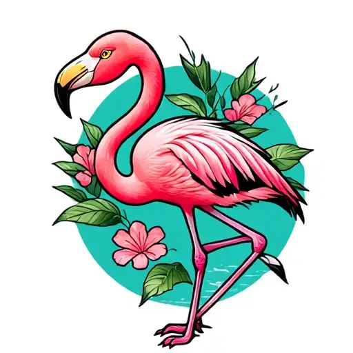 Flamingo Standing No Background