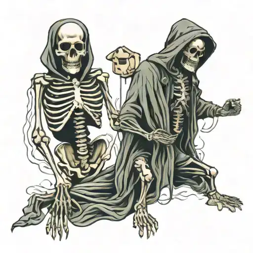 Full Body Hooded Skeleton