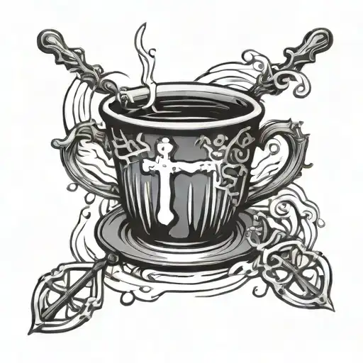 Pour Over With A Cross As The Water