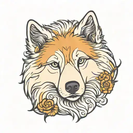 Lazy Eyed Samoyed Dog Sitting