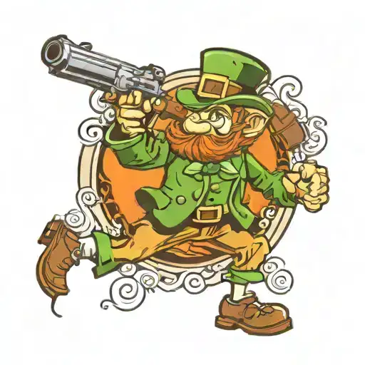 Leprechaun Shooting A Gun