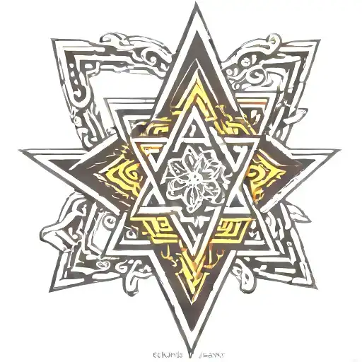 Neo Tribal Inspired Design Star Of David Black And White