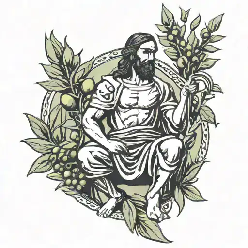 Olive Branch With Roman Soilder Sitting With Jesus