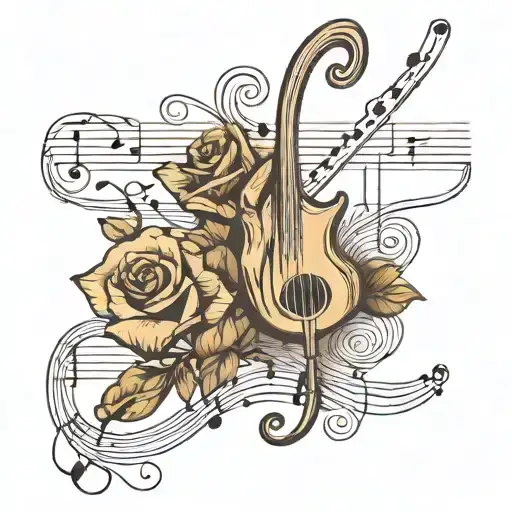 Fine Line Tattoo With 5 Lines Of A Music Staff Empty And Simple With One Silent Note