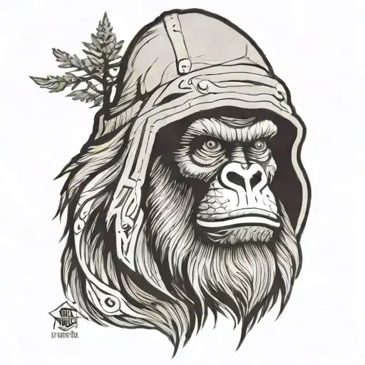 Bigfoot Head With Hood On