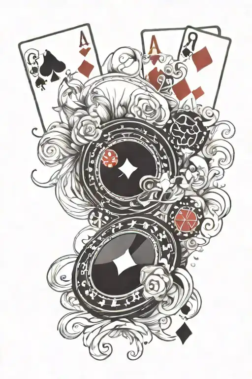 Incorporate A Vinyl Record With Poker Cards As The Background