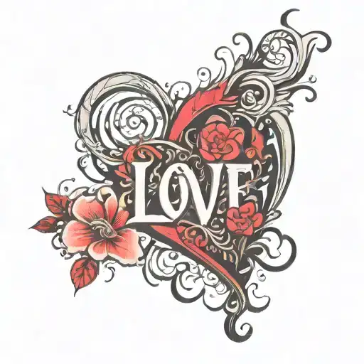 Love Heart Made With Words Written