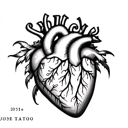 Real Heart Tattoo With Outside Date And Name