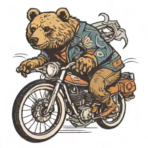 A Bear On A Bike In A Leather Jacket Growls