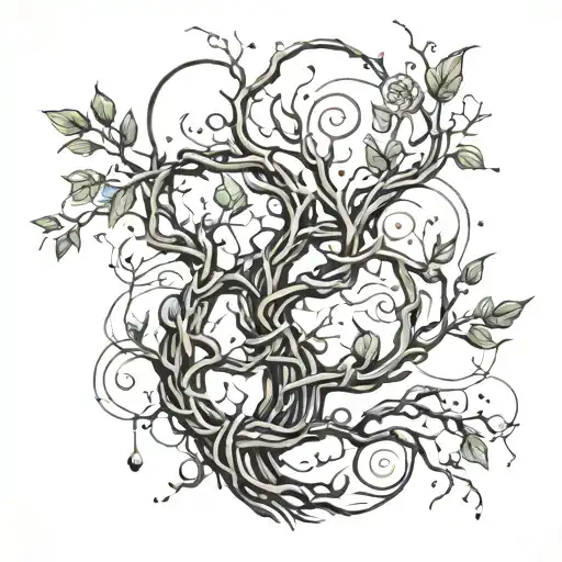 Electrical Circuit Design Arm Sleeve That Looks Like Vines Or Tree Branches