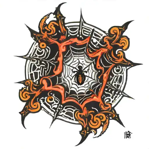 Empty Spider Webr With Swirl In The Middle