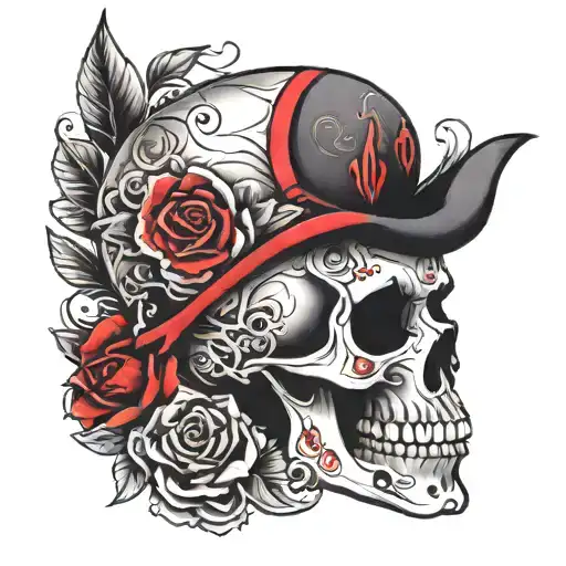Calavera Neutral Gender Black And Red