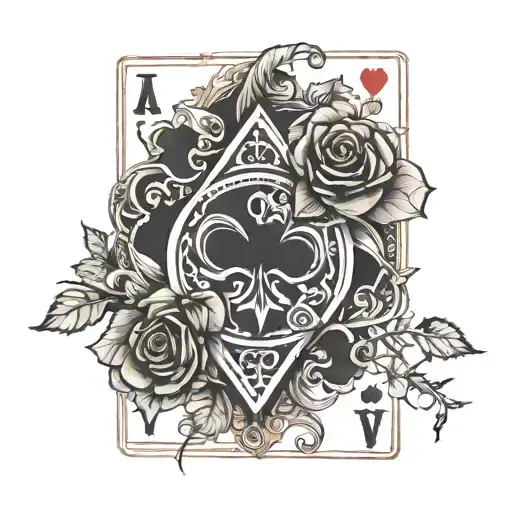 Jack Of Hearts Playing Card With 1 Rose And 11 Thorns Embedded