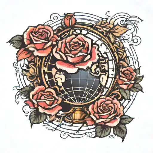Roses Surrounding The Globe
