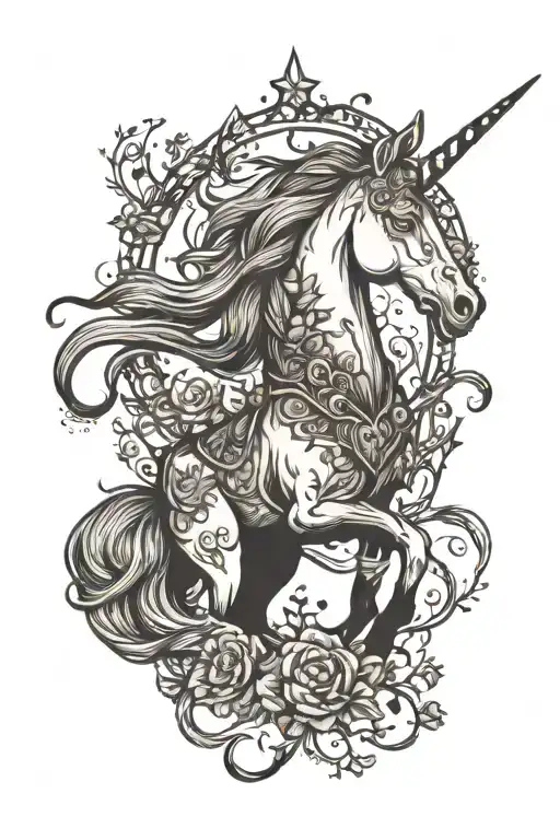 German Woods Unicorn Night With Es War Einmal