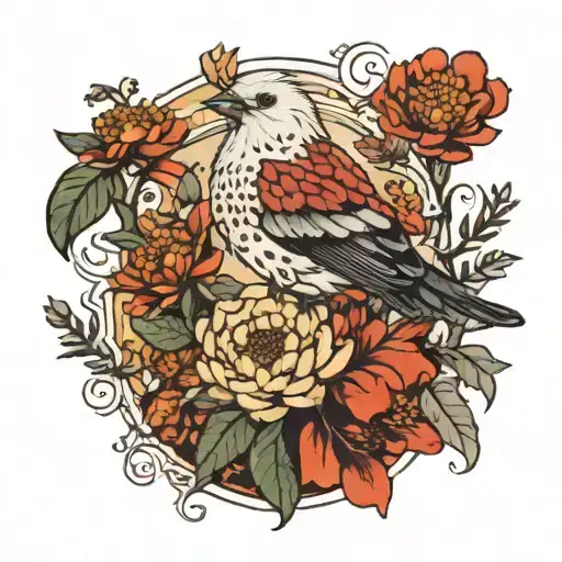 Helichrysum Sanguineum With A Small Bird On Top