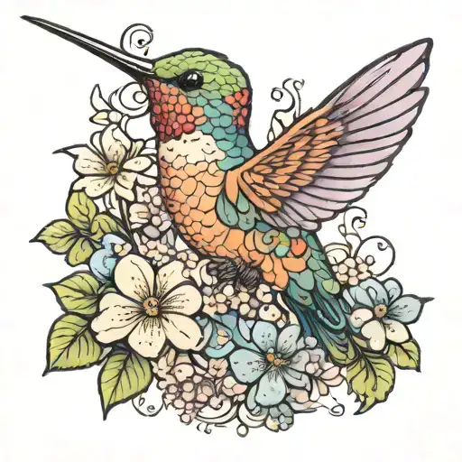 Hummingbird Lilac Forget Me Nots