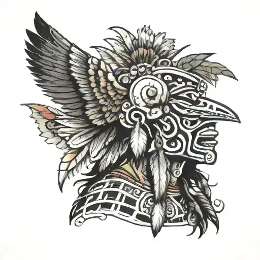 Huitzilopochtli With A Hummingbird On His Head