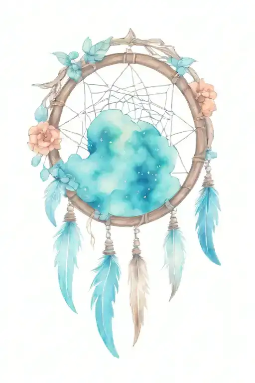 Dreamcatcher And Crystals Hanging Moon