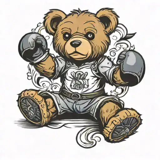 Teddy Bear Standing With Boxing Gloves