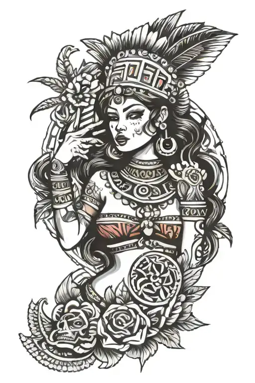 Aztec Pin Up Girl