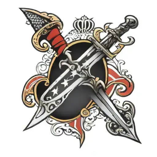 Sword With American Flag In It