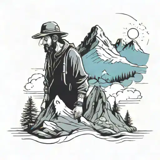 Mountain Two Friends Sport