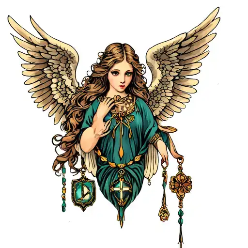 Angel Girl And Amulet Molvinets