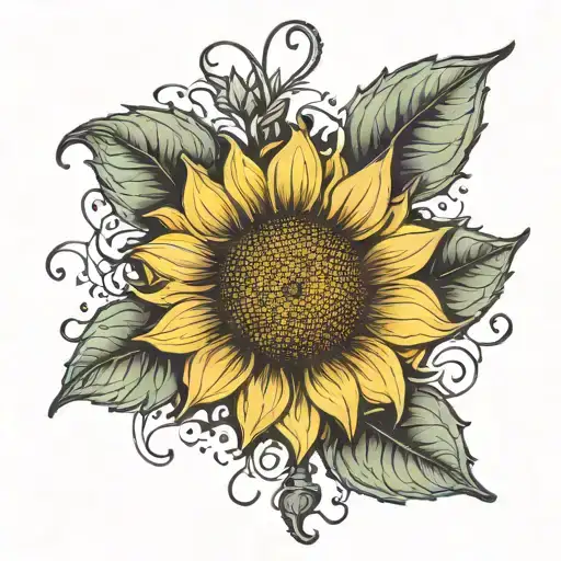 Sunflower With 555 Inside Of The Stem