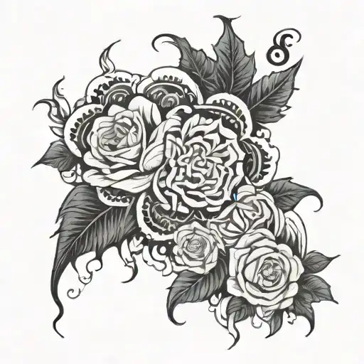 Spooky And Flower Themed Sleeve