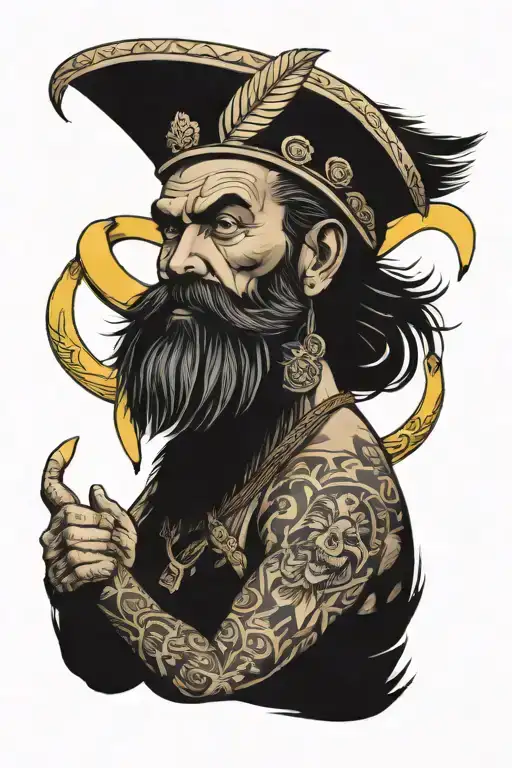 Bearded Warrior Holding A Bannana