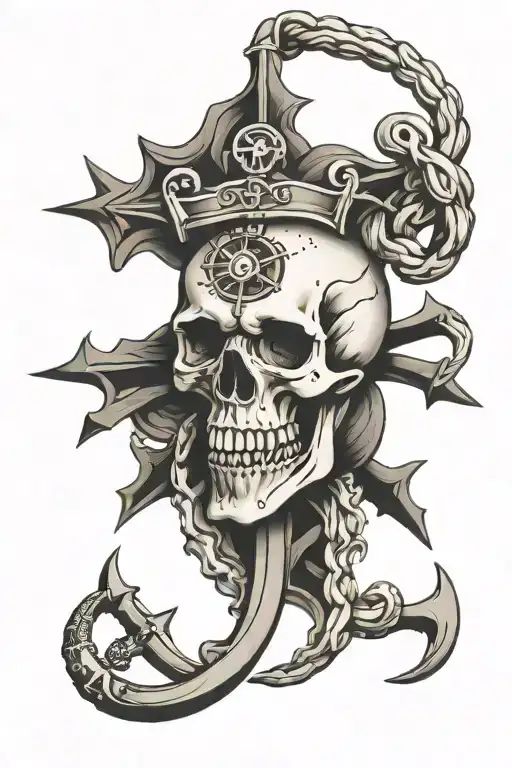 Anchor Kraken Skull Inside