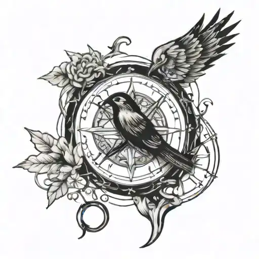 Half Bird And Half Compass