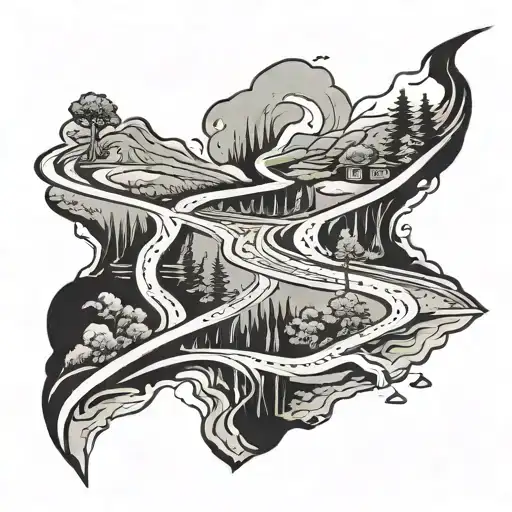 Road Splt Into Different Directions Symbolizing