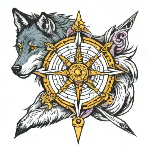Compass Arrow Love Knot Wolf