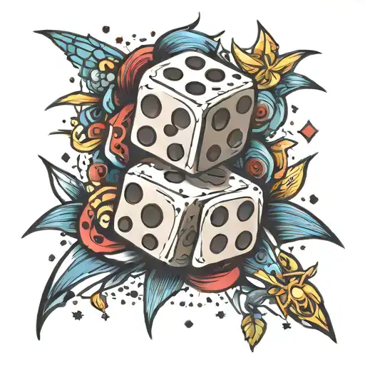 Beat The Odds With Dice Intertwined And Stars Shining