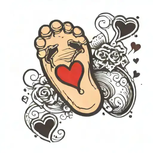 Baby Footprint With Hearts And Il4u