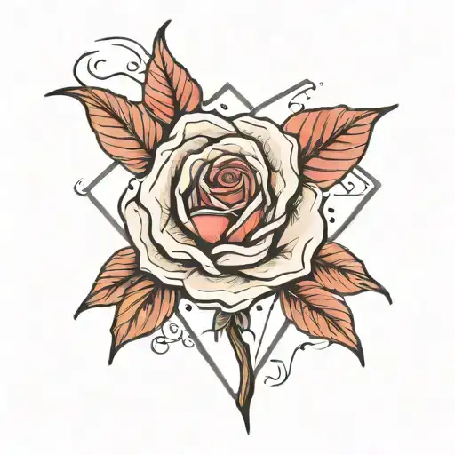 Mountain And Rose Minimalist