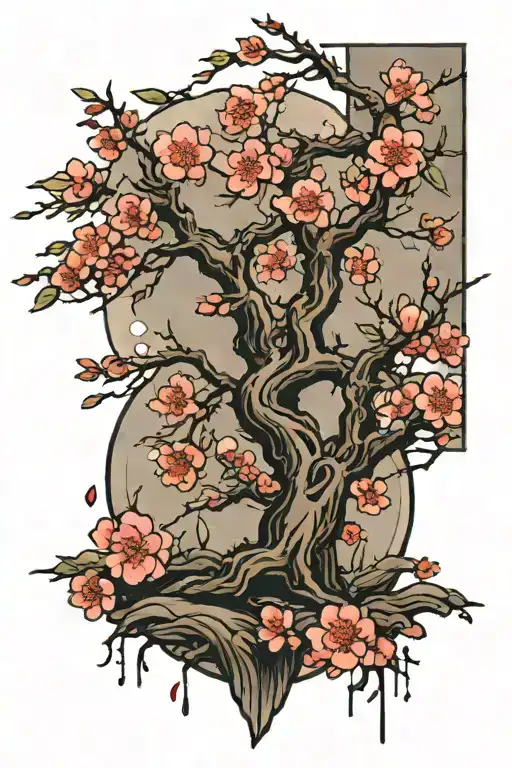 Japanese Cherry Tree In The Back