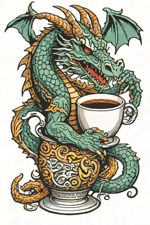 Western Dragon Drinking Coffee Cup
