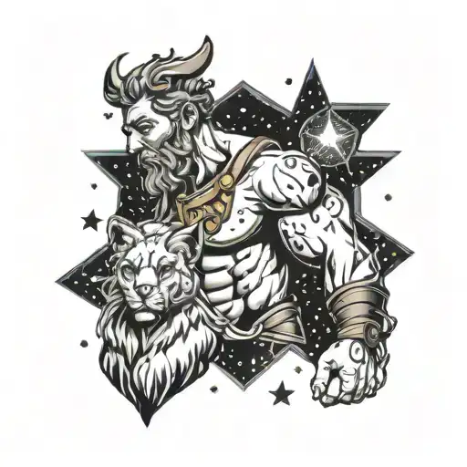 Hercules And A Star Constellation