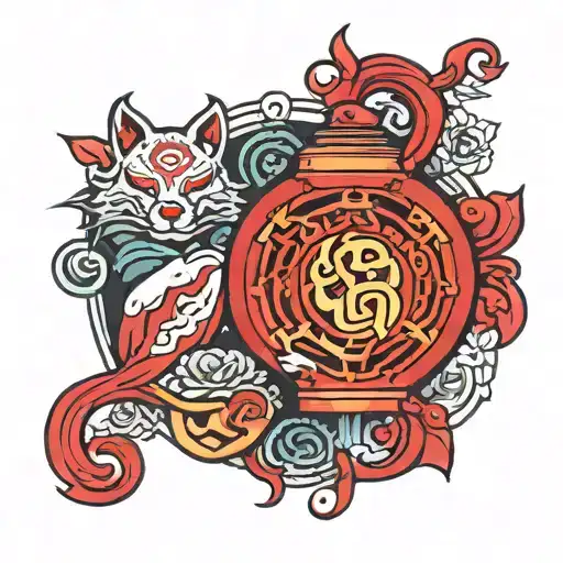 Red Lantern Symbol With Sisters Protector And Rage