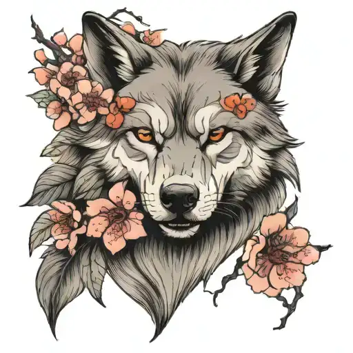 Wolf And Peach Blossoms