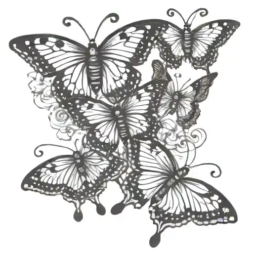 Butterflies Flying Together Representing The Client's Love Lady Of Dead