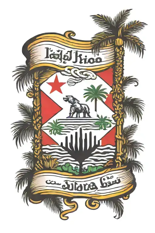 Iraq Flag With Palm Tree